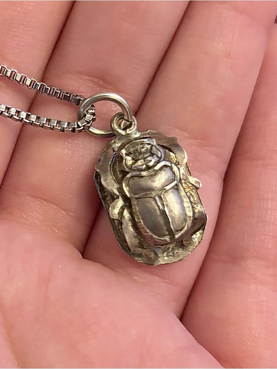 Sterling Silver Scarab Beetle Ring Size 6.5-7